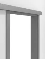 Detailansicht von WESTAG Schiebetürsystem vor der Wand laufend mit Zarge Argento Dukat FX 5001 Fenix NTA