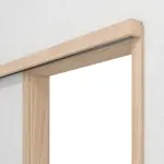 Detailansicht von WESTAG Schiebetürsystem vor der Wand laufend Eiche Eleganzia Ei 342 PortaLit CPL mit Zarge