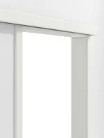 Detailansicht von WESTAG Schiebetürsystem vor der Wand laufend mit Zarge Sira Weiß ähnl. RAL 9003 Westalack Soft 