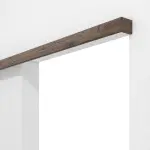 Detailansicht von HÖRMANN Schiebetürsystem vor der Wand laufend Alpineiche Duradecor ohne Zarge