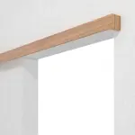 Detailansicht von LEBO Schiebetürsystem vor der Wand laufend Euro Eiche geplankt Matt Echtholzfurniert ohne Zarge