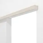 Detailansicht von Schiebetürsystem vor der Wand laufend ohne Zarge Gebürstete Salzeiche Duradecor - Hörmann