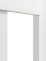 Detailansicht von WESTAG Schiebetürsystem vor der Wand laufend Sira Weiß ähnl. RAL 9003 Westalack Soft 
