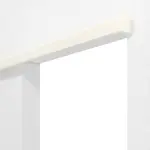 Detailansicht von Schiebetürsystem vor der Wand laufend ohne Zarge Reinweiß RAL 9010 Weißlack