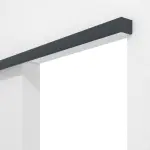 Detailansicht von Schiebetürsystem vor der Wand laufend ohne Zarge Ultramatt Anthrazit Versio - Huga