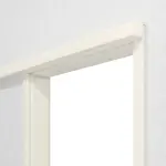 Detailansicht von LEBO Schiebetürsystem vor der Wand laufend Weißlack 9010 Lack inkl. Zarge