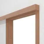 Detailansicht von LEBO Schiebetürsystem vor der Wand laufend Ami. Kirschbaum Matt Echtholzfurniert inkl. Zarge