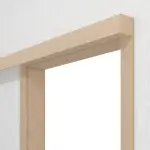 Detailansicht von LEBO Schiebetürsystem vor der Wand laufend Can. Ahorn Matt Furnier inkl. Zarge