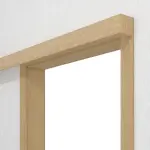 Detailansicht von LEBO Schiebetürsystem vor der Wand laufend Limba Matt Furnier inkl. Zarge