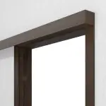 Detailansicht von LEBO Schiebetürsystem vor der Wand laufend Räuchereiche Matt Echtholzfurniert inkl. Zarge