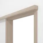 Detailansicht von Schiebetürsystem vor der Wand laufend Graueiche Duradecor - Hörmann