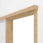 Detailansicht von Schiebetürsystem vor der Wand laufend Asteiche Durat - Huga