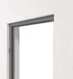 Detailansicht von der Aluminium-Blockzarge RAL 9007 Trend für Holztüren - Küffner