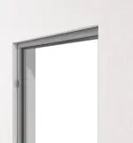 Detailansicht von der Aluminium-Blockzarge RAL 9006 Trend für Ganzglastüren - Küffner