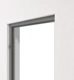 Detailansicht von der Aluminium-Blockzarge RAL 9007 Trend für Ganzglastüren - Küffner