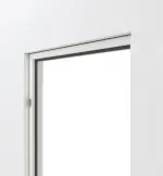 Detailansicht von der Aluminium-Blockzarge RAL 9016 Trend für Ganzglastüren - Küffner