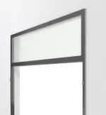 Detailansicht der Edelstahl-Eckzarge für Mauerwerk 2-flg. mit Kämpfer als Oberlicht - Hörmann