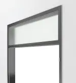 Detailansicht der Edelstahl-Umfassungszarge für Mauerwerk 2-flg. mit Kämpfer als Oberlicht - Hörmann