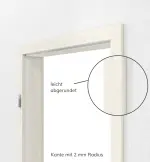 Detailansicht von Pinie Weiß Pi 230 PortaLit Zarge (Rundkante) für Rauchschutztür - Westag