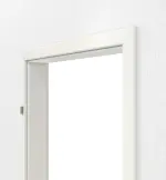 Detailansicht von GARANT Zarge für Schallschutztüren Weiß Struktur Premium CePaL mit runder Kante