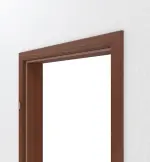 Detailansicht von CLASSEN Zarge für Wohnungseingangstüren Italienische Walnuss CPL mit runder Kante