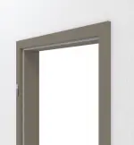 Detailansicht von HUGA Zarge Taupe Mattlack mit eckiger Kante