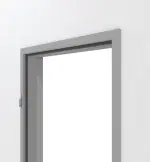 Detailansicht von der Aluminium-Umfassungszarge RAL 9006 Trend mit eckiger Kante für Holztüren - Küffner