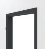 Detailansicht von der Aluminium-Umfassungszarge RAL 7016 Trend mit eckiger Kante für Ganzglastüren - Küffner
