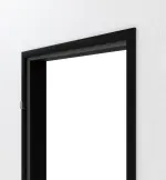 Detailansicht von der Aluminium-Umfassungszarge RAL 9005 Trend mit eckiger Kante für Ganzglastüren - Küffner