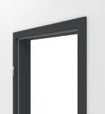 Detailansicht von Zarge für Rauchschutztüren Anthrazit RAL 7016 Lack mit runder Kante - Huga