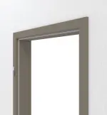 Detailansicht von HUGA Zarge Taupe Mattlack mit runder Kante