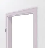 Detailansicht von Massivholzzarge Fichte astarm weiß pigmentiert profiliert Profil B