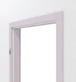 Detailansicht von Massivholzzarge Fichte astarm weiß pigmentiert ohne Gehrung Profil C