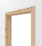 Detailansicht von Massivholzzarge Kiefer astig ohne Gehrung Profil C