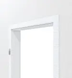 Detailansicht von CLASSEN Zarge Weiß Struktur CPL mit abgerundeter Kante