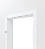 Detailansicht von CLASSEN Zarge für Wohnungseingangstüren Weiß Struktur CPL mit abgerundeter Kante