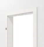 Detailansicht von LEBO Zarge für Wohnungseingangstüren Durat Weiß 9016 mit runder Kante