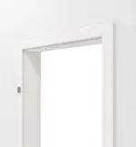 Detailansicht von LEBO Zarge für Schallschutztüren Verkehrsweiß Lack 9016 mit runder Kante