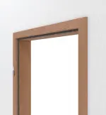 Detailansicht von HÖRMANN Zarge Ami. Kirschbaum Matt Echtholzfurnier mit eckiger Kante