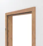 Detailansicht von HÖRMANN Zarge Euro Eiche geplankt Matt Echtholzfurnier mit eckiger Kante