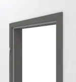 Detailansicht von Huga Zarge Hygge grau RAL 7037 Duradecor mit runder Kante