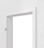 Detailansicht von JELD-WEN Zarge für Rauchschutztüren Grauweiß Optima DuriTop CPL mit runder Kante