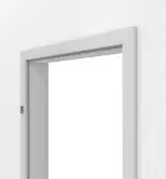 Detailansicht von JELD-WEN Zarge für Wohnungseingangstüren Nickelgrau ähnl. RAL 7047 mit runder Kante