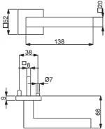 Technische Zeichnung Galina Square-R - Südmetall