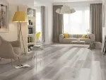 Ansicht Wohnbereich von Eiche grau mix strukturiert 1-Stab Living Laminat - Wiparquet