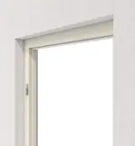 Perspektive in der Wand von Blockrahmen Lärche lasiert Dekor Vario mit eckiger Kante - Huga