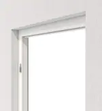 Perspektive in der Wand von Blockrahmen Pino Weiß Dekor Vario mit eckiger Kante - Huga