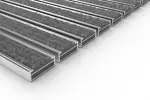 Schräge Detailansicht von Aluprofilmatte KLASSIK Rips T05PP grau - Entrada
