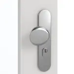 Detailansicht der Oberfläche von GARANT Wohnungseingangstür 0160-60 Silver Grey CePaL mit Lichtausschnitt LA-DIN