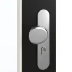 Detailansicht der Oberfläche von GARANT Wohnungseingangstür 0901-60 Black Resopal mit Lichtausschnitt LA-DIN